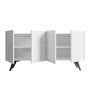 Hanah Home Consola Moderna Blanca 150x76x40 cm, Tablero de Partículas Melamina, Estilo Sofisticado y Funcional